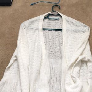 White see through cardigan